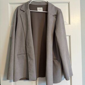 Over Sized Grey Suede Like Blazer
